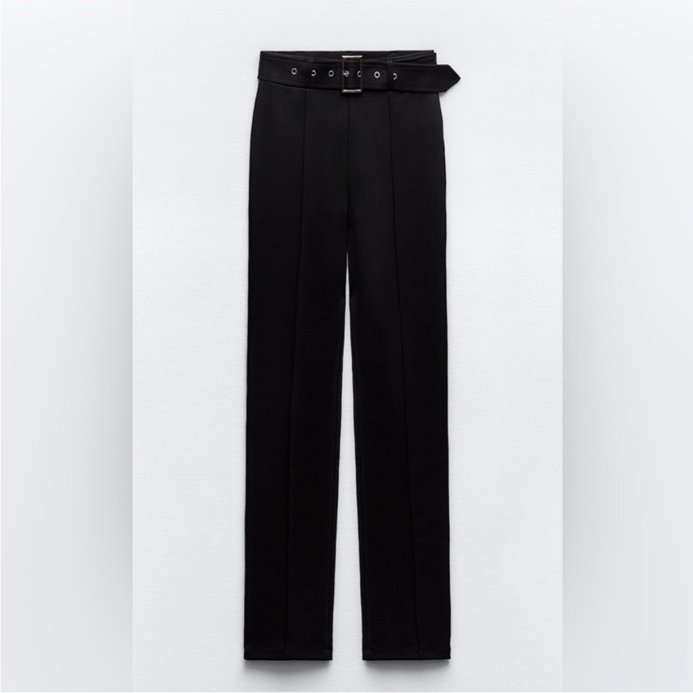 ZARA belted flared leggings